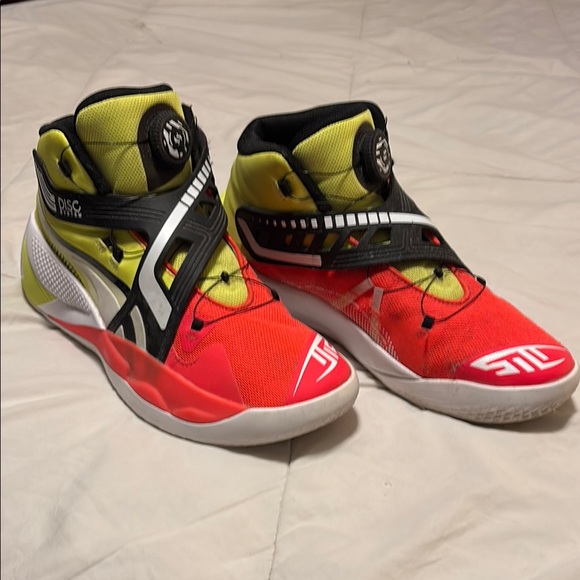 Puma Red and Yellow Athletic High-Tops with Dial Fit - Picture 4 of 4